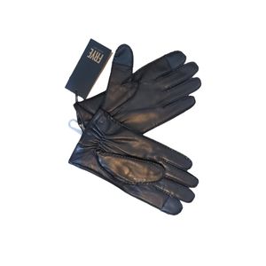 Men's black leather gloves
